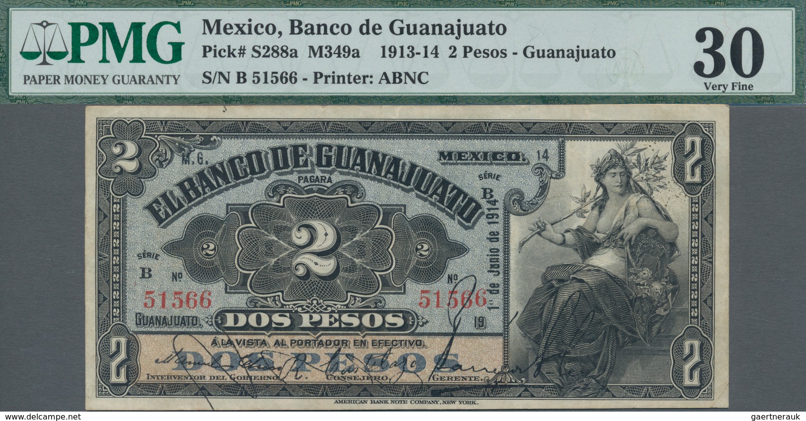 Mexico: El Banco De Guanajuato 2 Pesos 1914, P.S288a, Lightly Toned Paper With A Few Soft Folds, PMG - Mexiko