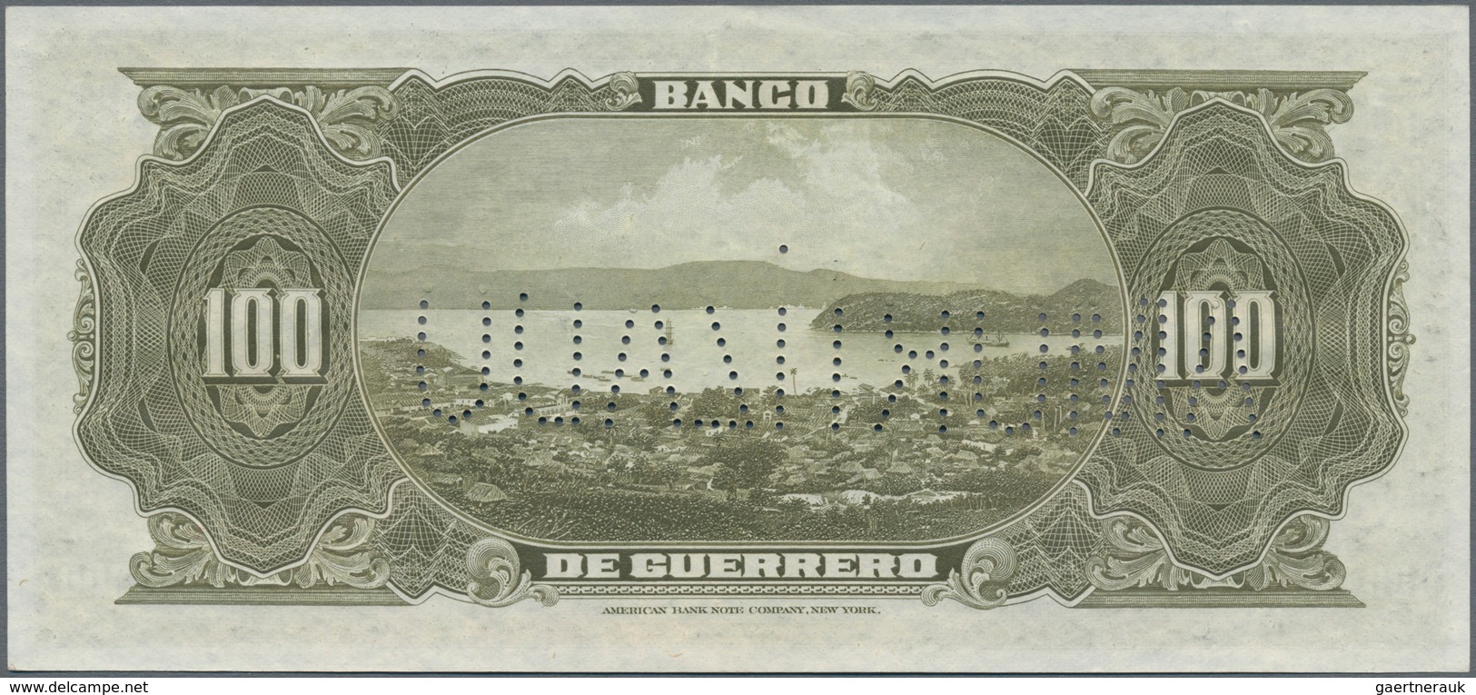 Mexico: Banco De Guerrero 100 Pesos 19xx Remainder, P.S302sr, Perforated "AMORTIZADO", Soft Vertical - Mexiko