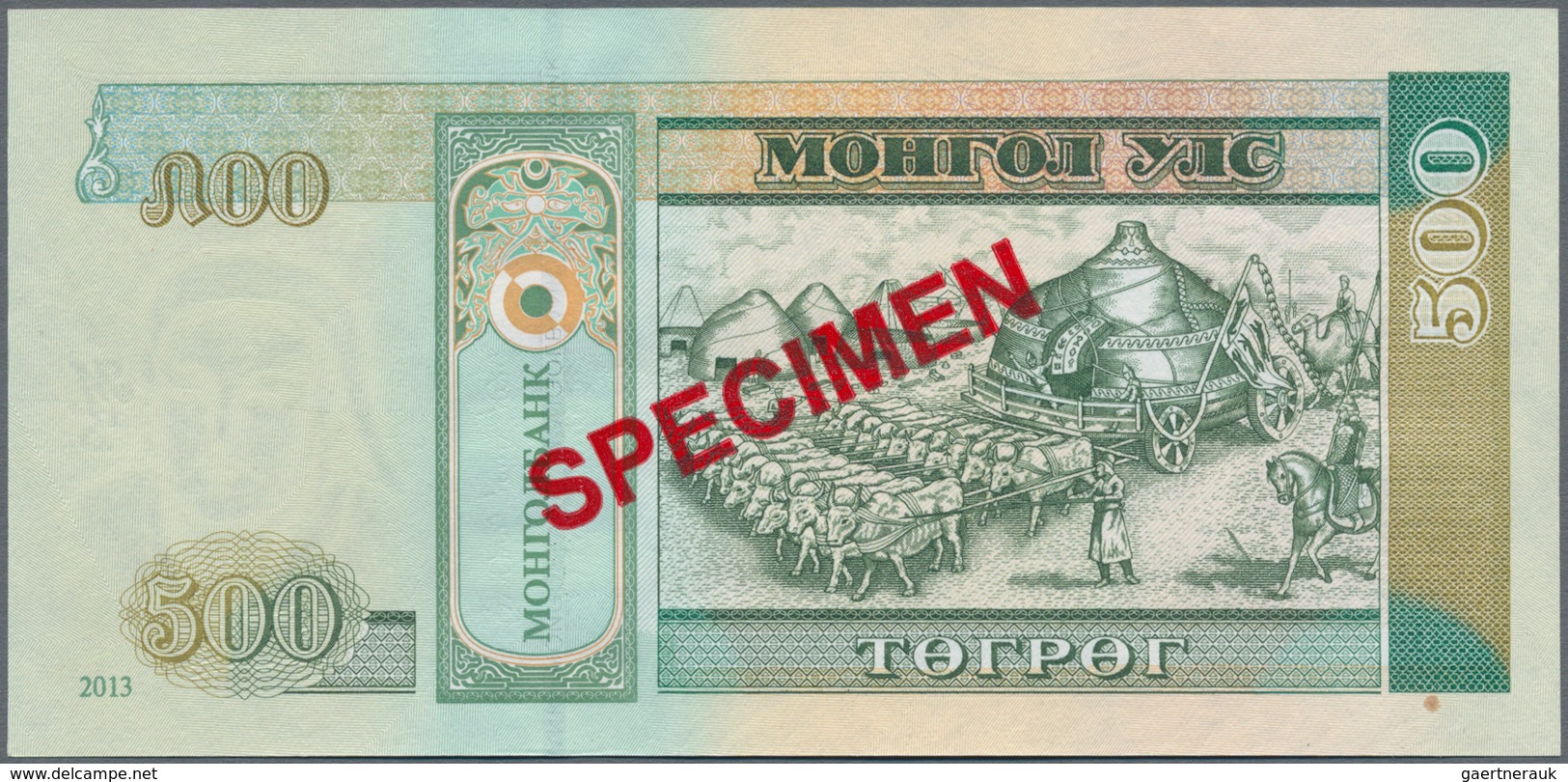 Mongolia / Mongolei: Pair With 500 Tugrik 2013 SPECIMEN P.66ds And 1000 Tugrik 2003 SPECIMEN P.67as, - Mongolei