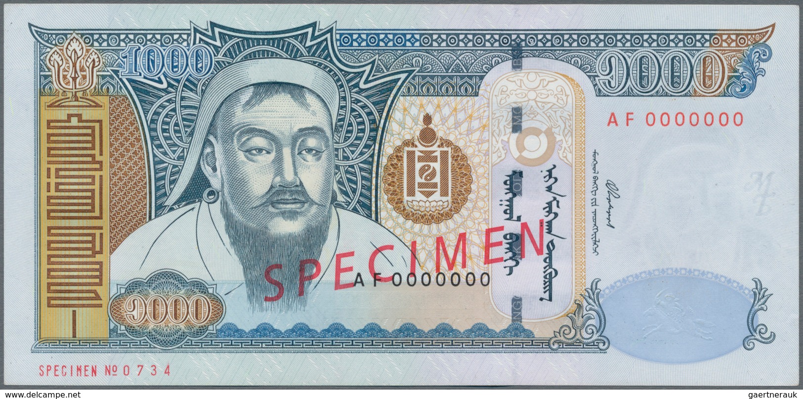 Mongolia / Mongolei: Pair With 500 Tugrik 2013 SPECIMEN P.66ds And 1000 Tugrik 2003 SPECIMEN P.67as, - Mongolei