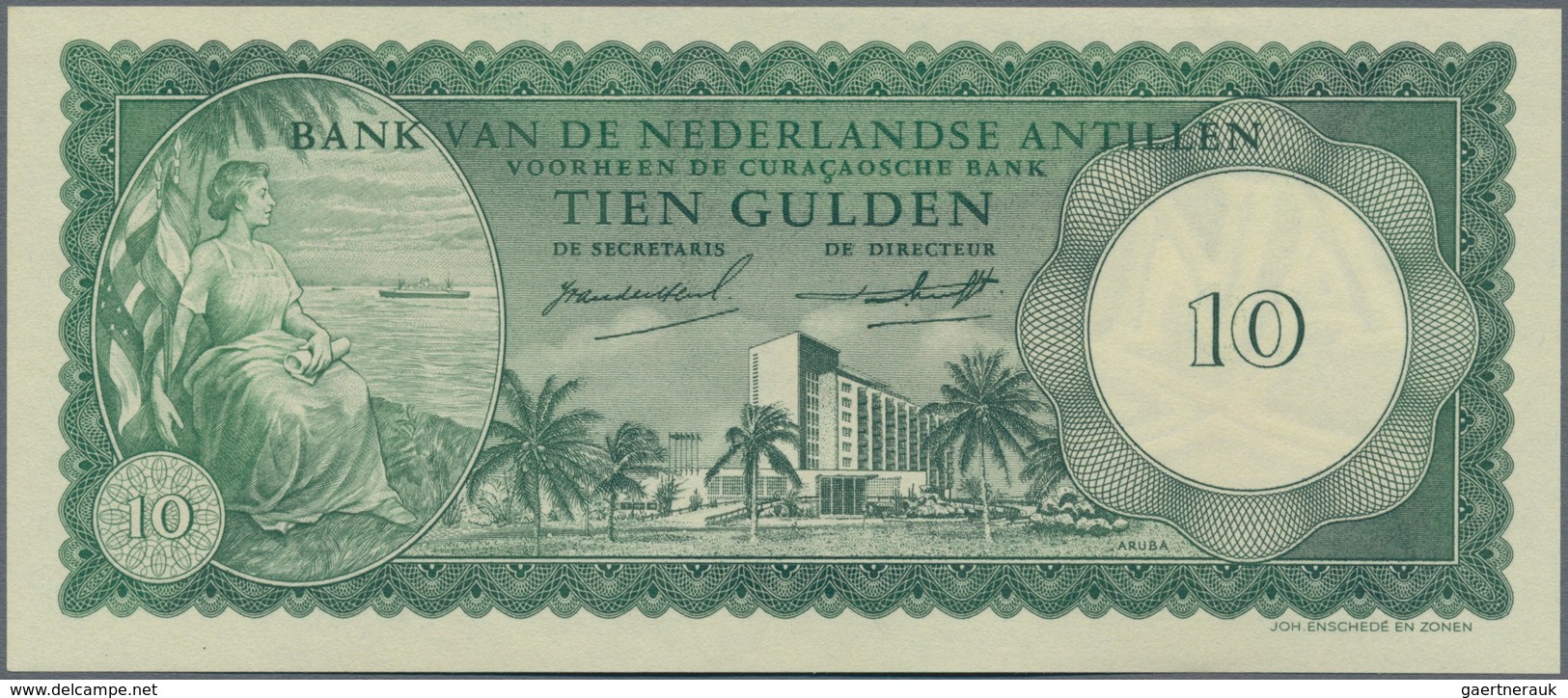 Netherlands Antilles / Niederländische Antillen: 10 Gulden 1962, P.2 In UNC Condition - Niederländische Antillen (...-1986)