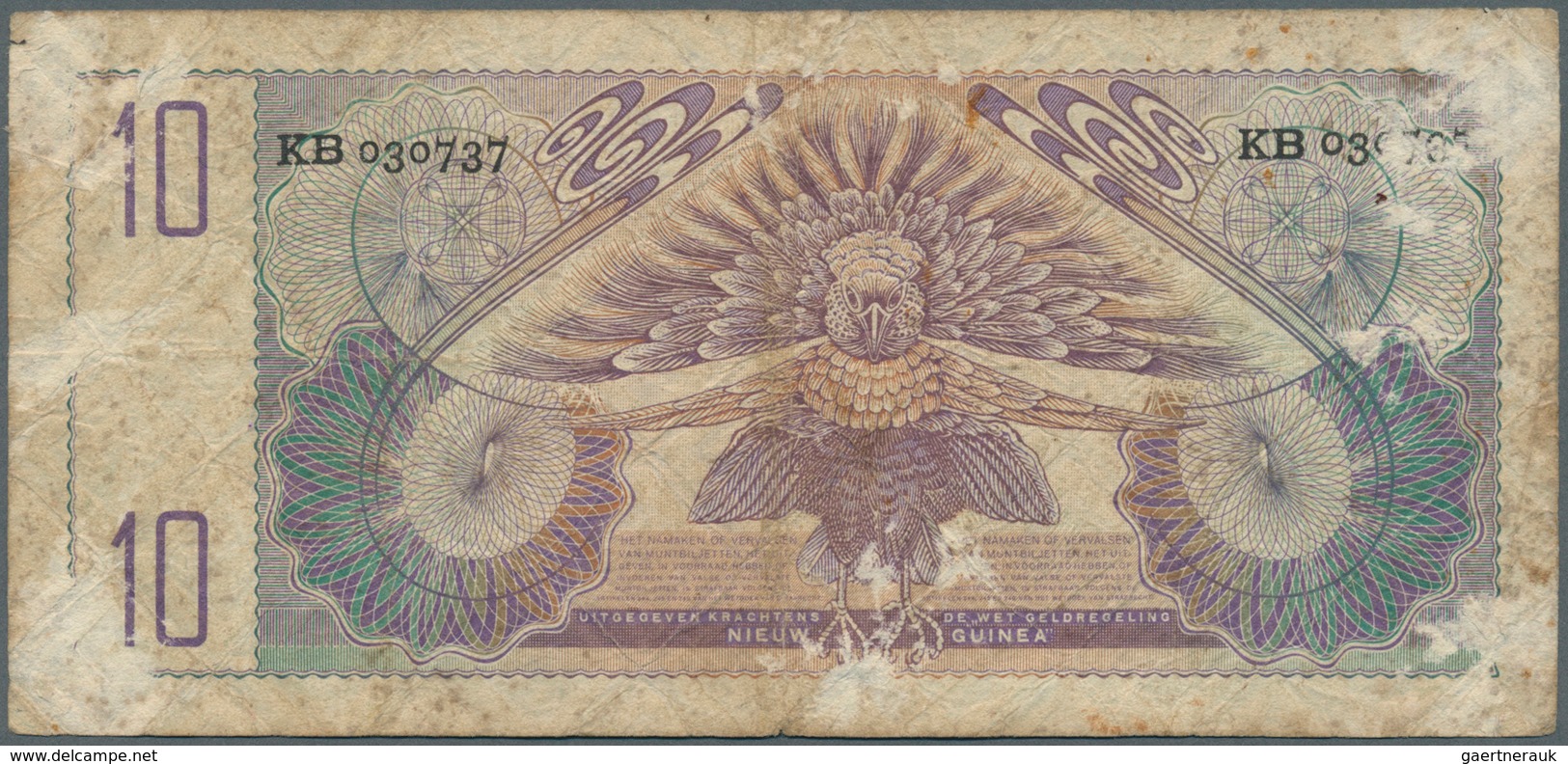 Netherlands New Guinea / Niederländisch Neu Guinea:  Ministerië Van Overzeesche Rijksdelen 10 Gulden - Papua New Guinea