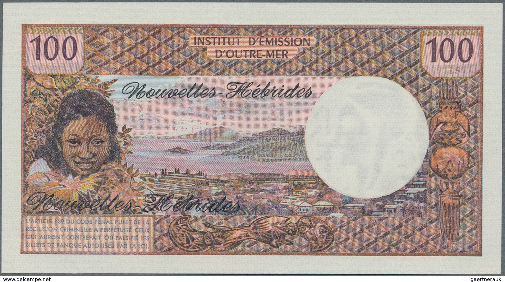 New Hebrides / Neue Hebriden: Institut D'Émission D'Outre-Mer / Nouvelles-Hébrides 10 Francs ND(1970 - Neue Hebriden