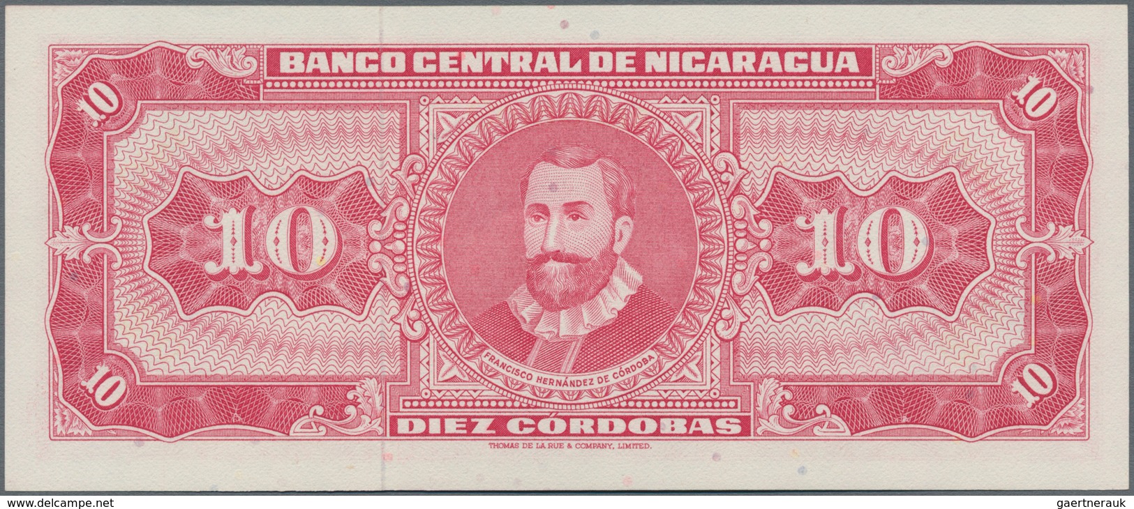 Nicaragua: 10 Cordobas 1968, P.117 With Serial Number 00000128 In UNC Condition. - Nicaragua