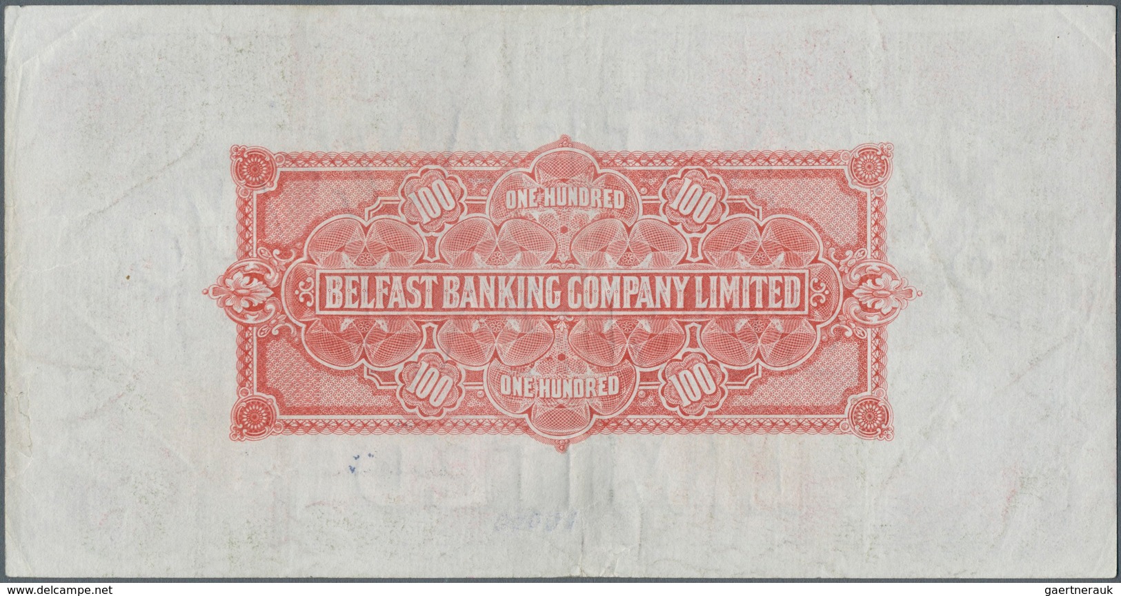 Northern Ireland / Nordirland: 100 Pounds 1963 P. 131c, Belfast Banking Company, Used With Light Fol - Sonstige & Ohne Zuordnung