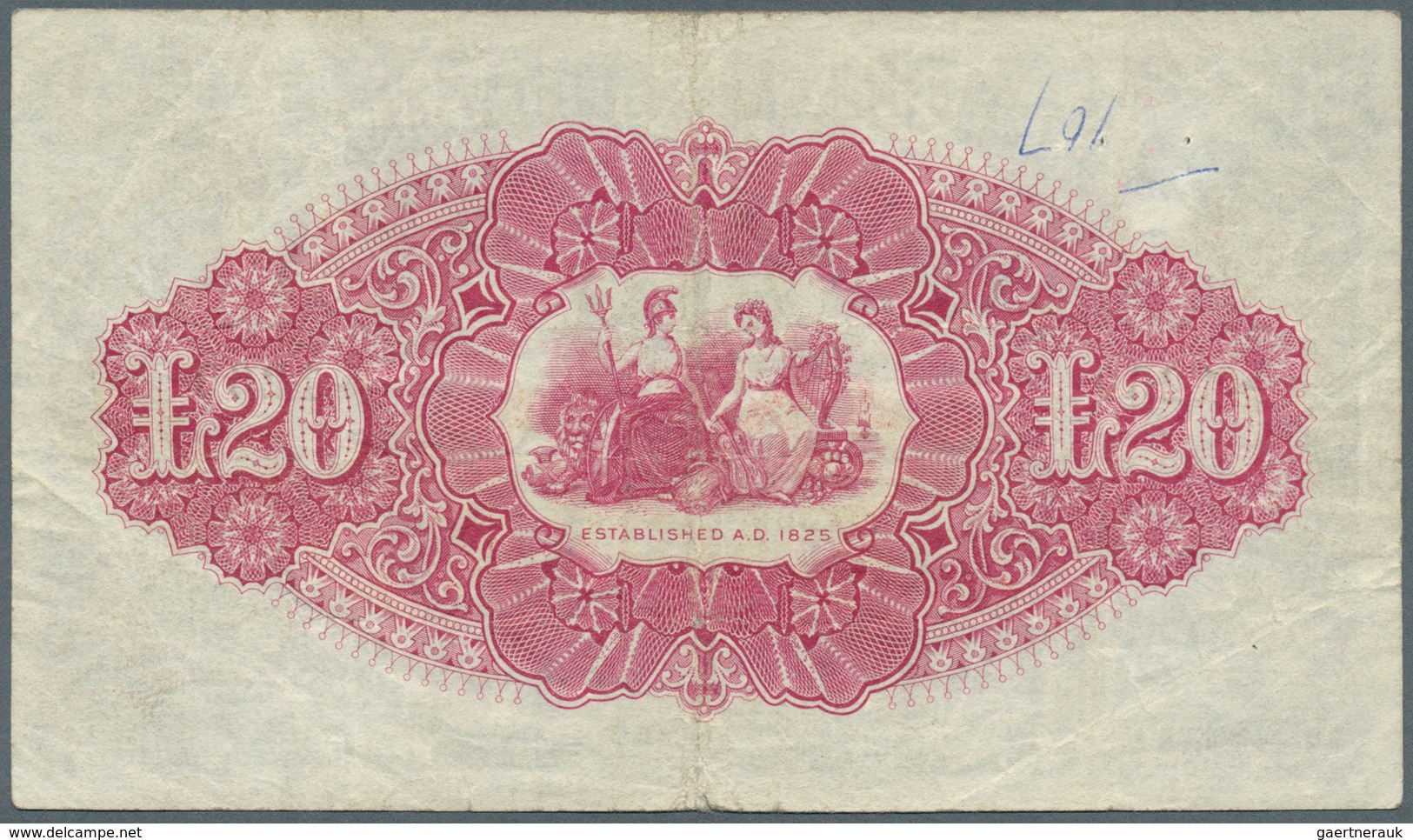 Northern Ireland / Nordirland: 20 Pounds 1929 P. 234a, Used With Several Folds, 2 Pinholes At Upper - Sonstige & Ohne Zuordnung