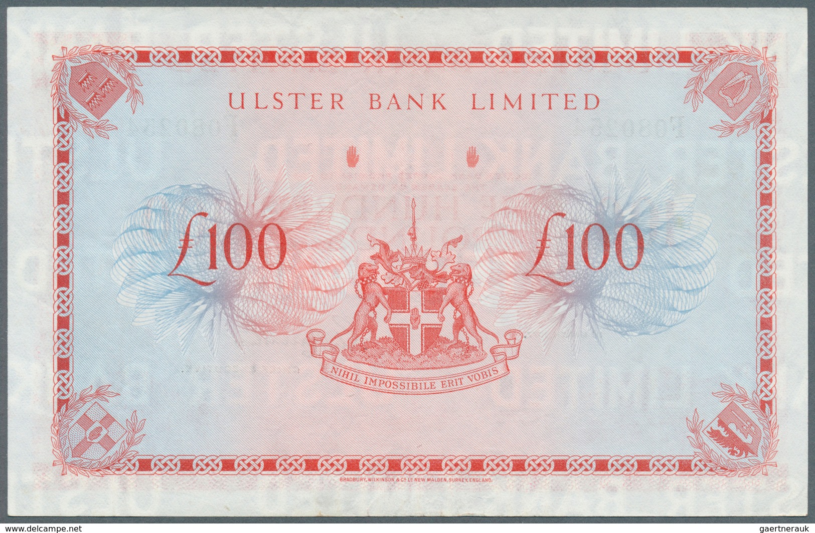Northern Ireland / Nordirland: 100 Pounds 1977 P. 330a, Ulster Bank Limited, Light Handling In Paper - Sonstige & Ohne Zuordnung