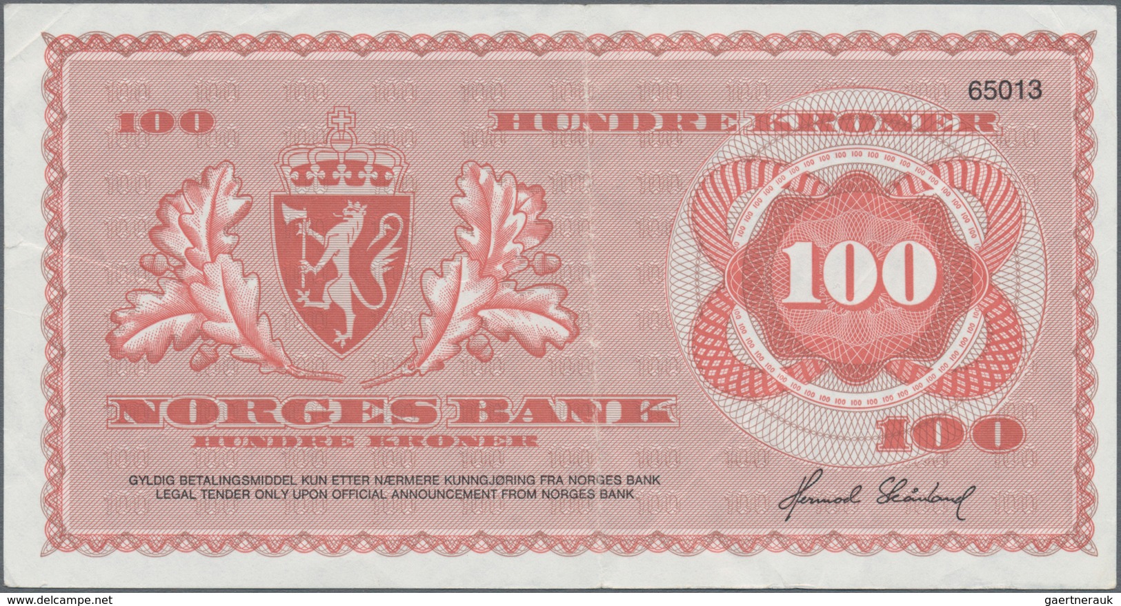 Norway / Norwegen: Norges Bank 100 Kroner ND(1980-90) Unissued, P.NL, Great Condition With Stronger - Norwegen