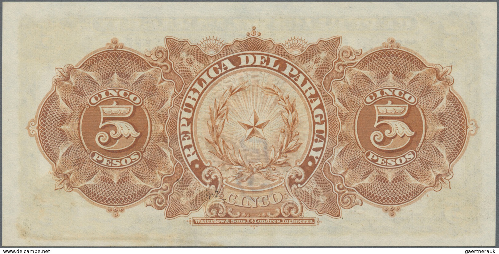 Paraguay: Very nice set with 7 banknotes of the "Tesoro Nacional" and "Banco de la Republica" issues