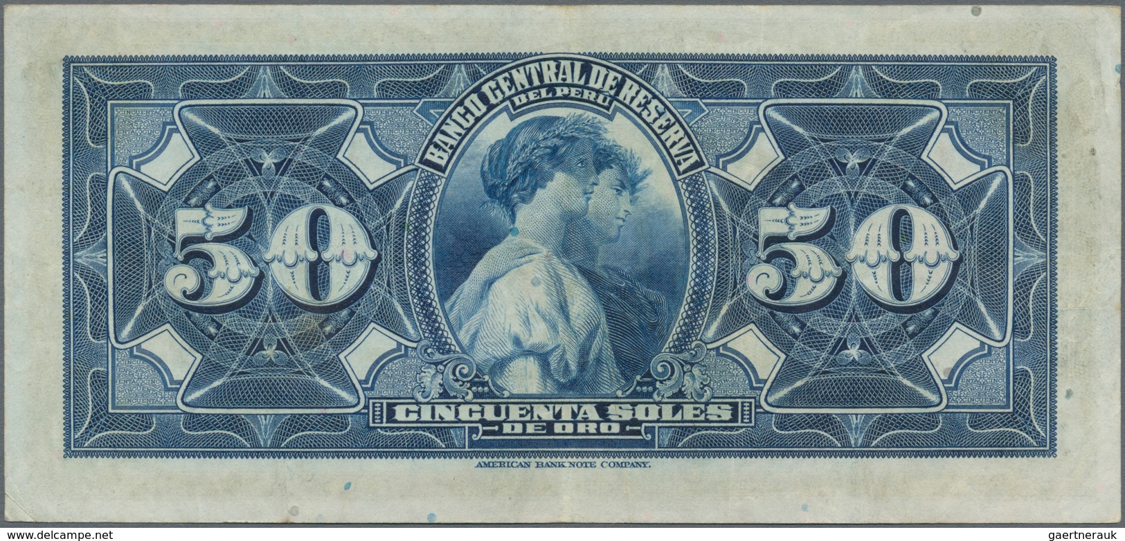 Peru: 50 Soles 1941, P.68A In About XF Condition. - Peru