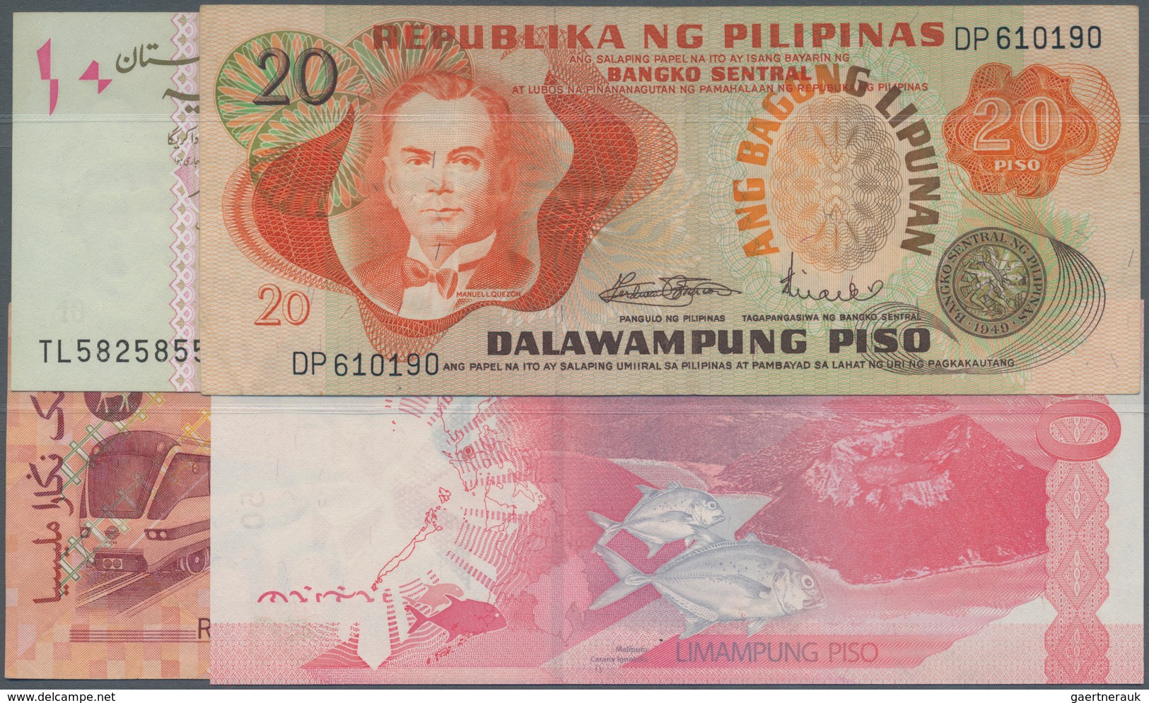 Philippines / Philippinen: Very Nice Set With 4 Notes Including Philippines 20 Piso With Misprint (p - Philippines