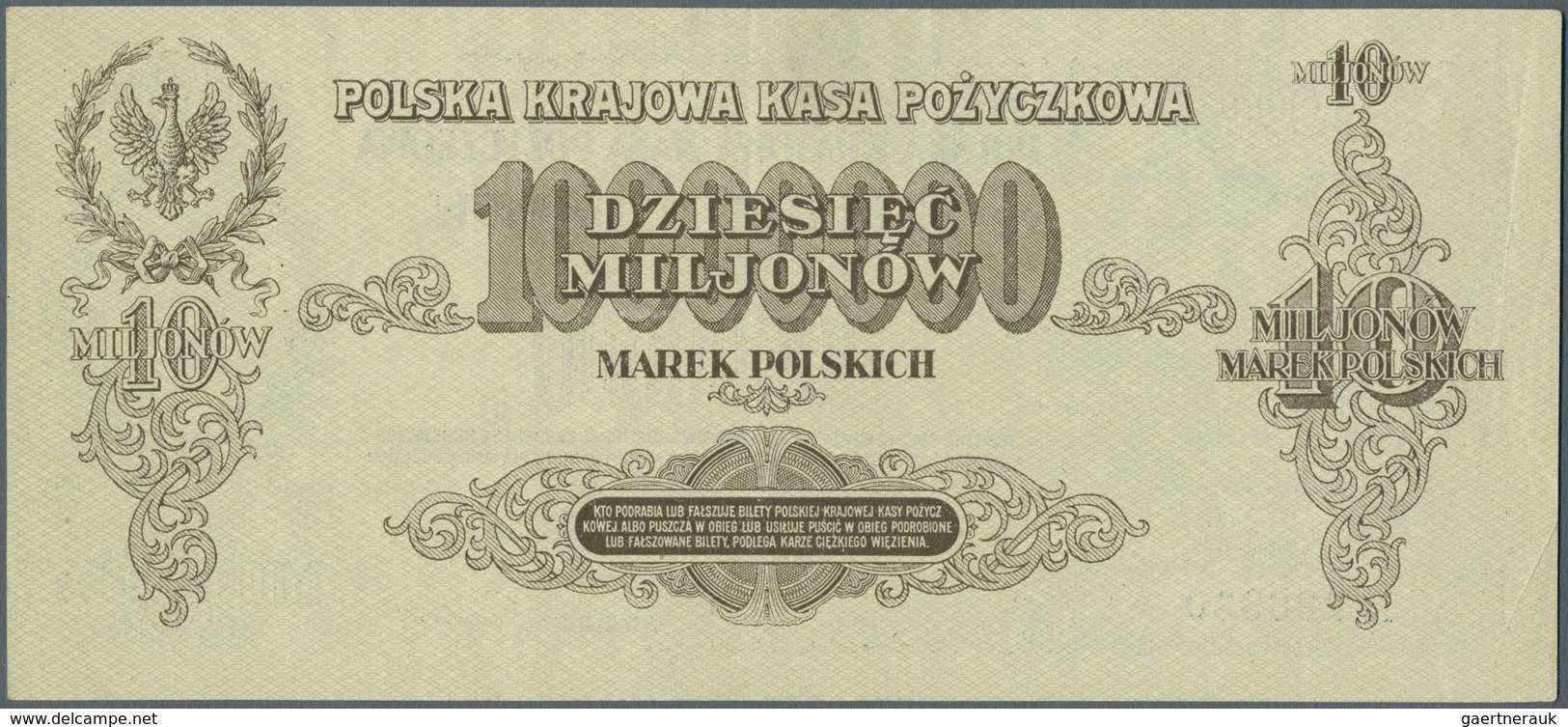 Poland / Polen: 10.000.000 Marek Polskich 1923, P.39, Very Soft Vertical Fold At Center, Some Minor - Polen