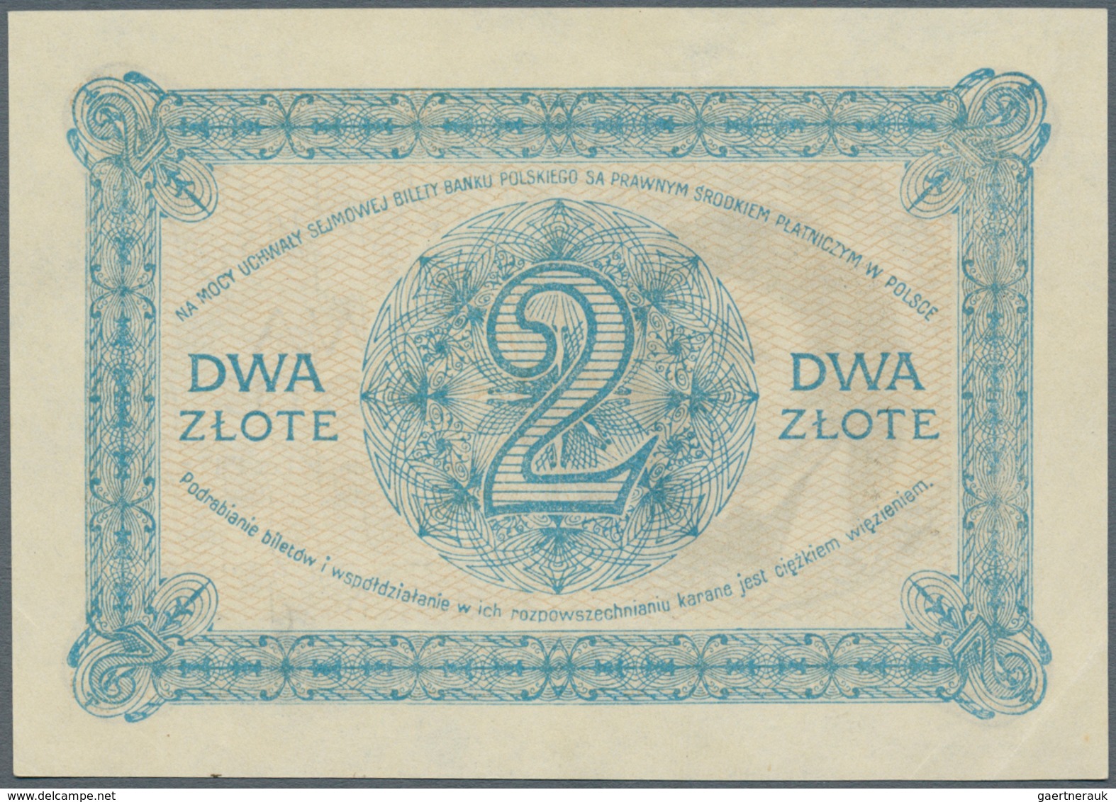 Poland / Polen: 2 Zlote 1919, P.52, Edge Bend At Upper And Lower Left Corner, Minor Creases At Upper - Polen