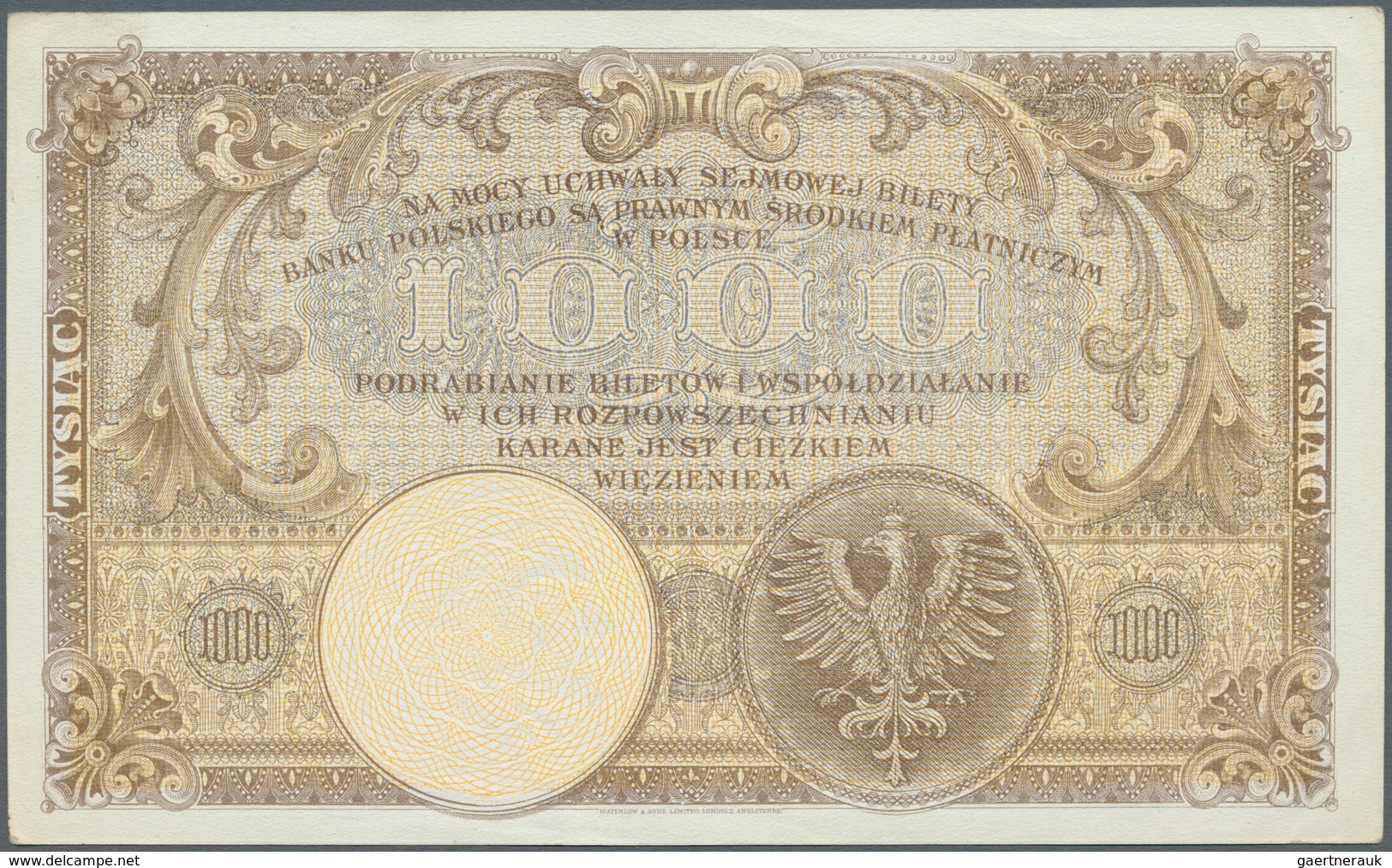 Poland / Polen: 1000 Zlotych 1919, P.59a, Minor Creases In The Paper And Rounded Corners, Otherwise - Polen