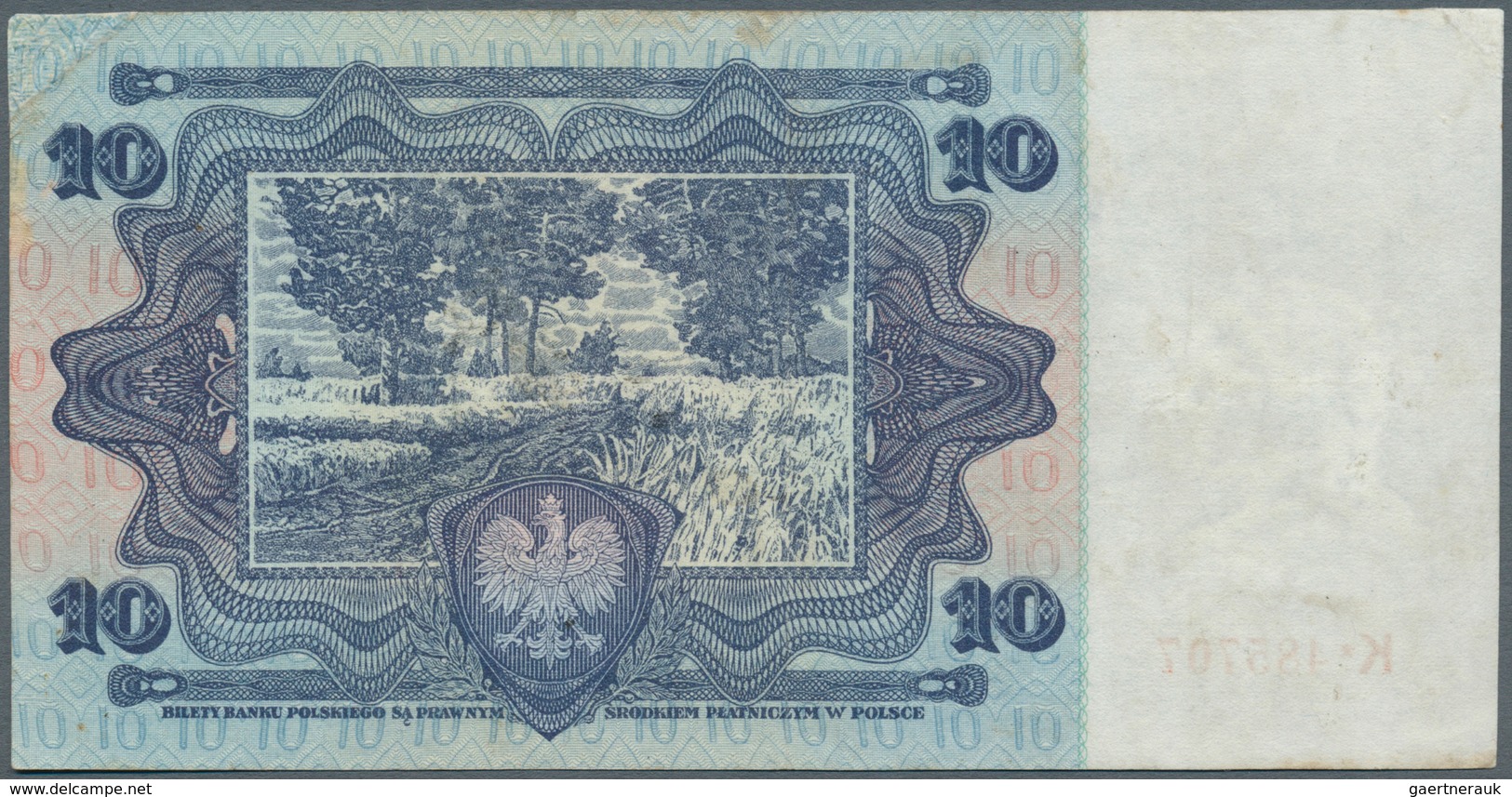 Poland / Polen: 10 Zlotych 1928, P.67, Soft Vertical Fold At Center, Edge Bend At Upper Left And Rig - Poland