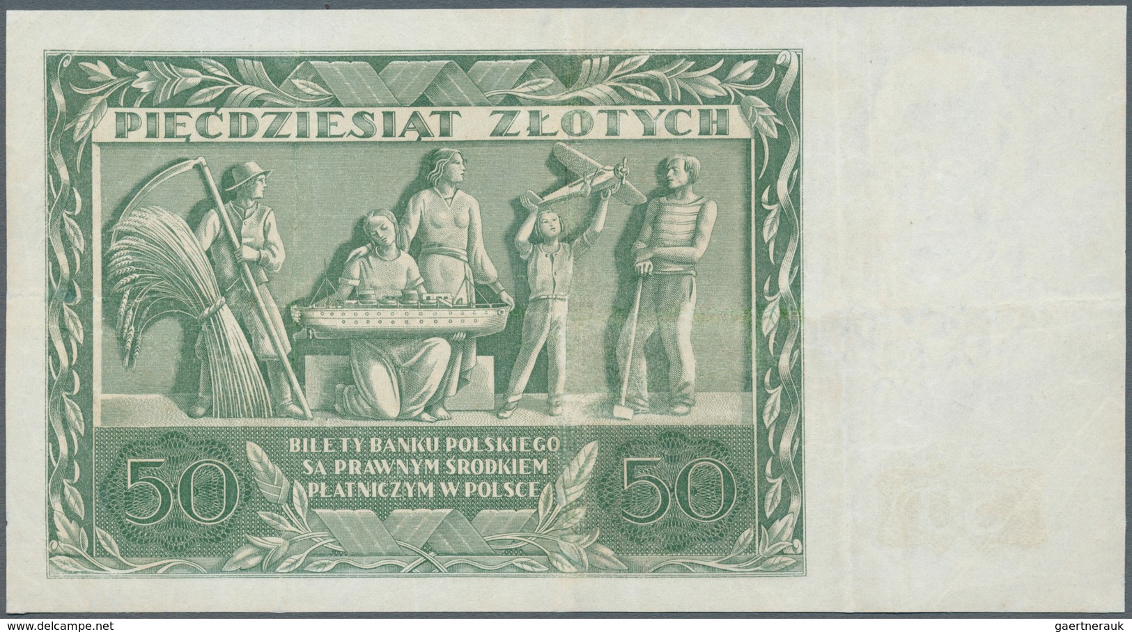 Poland / Polen: 50 Zlotych 1936, P.78a, Professionally Repaired And Pressed, But Very Nice With Cris - Poland