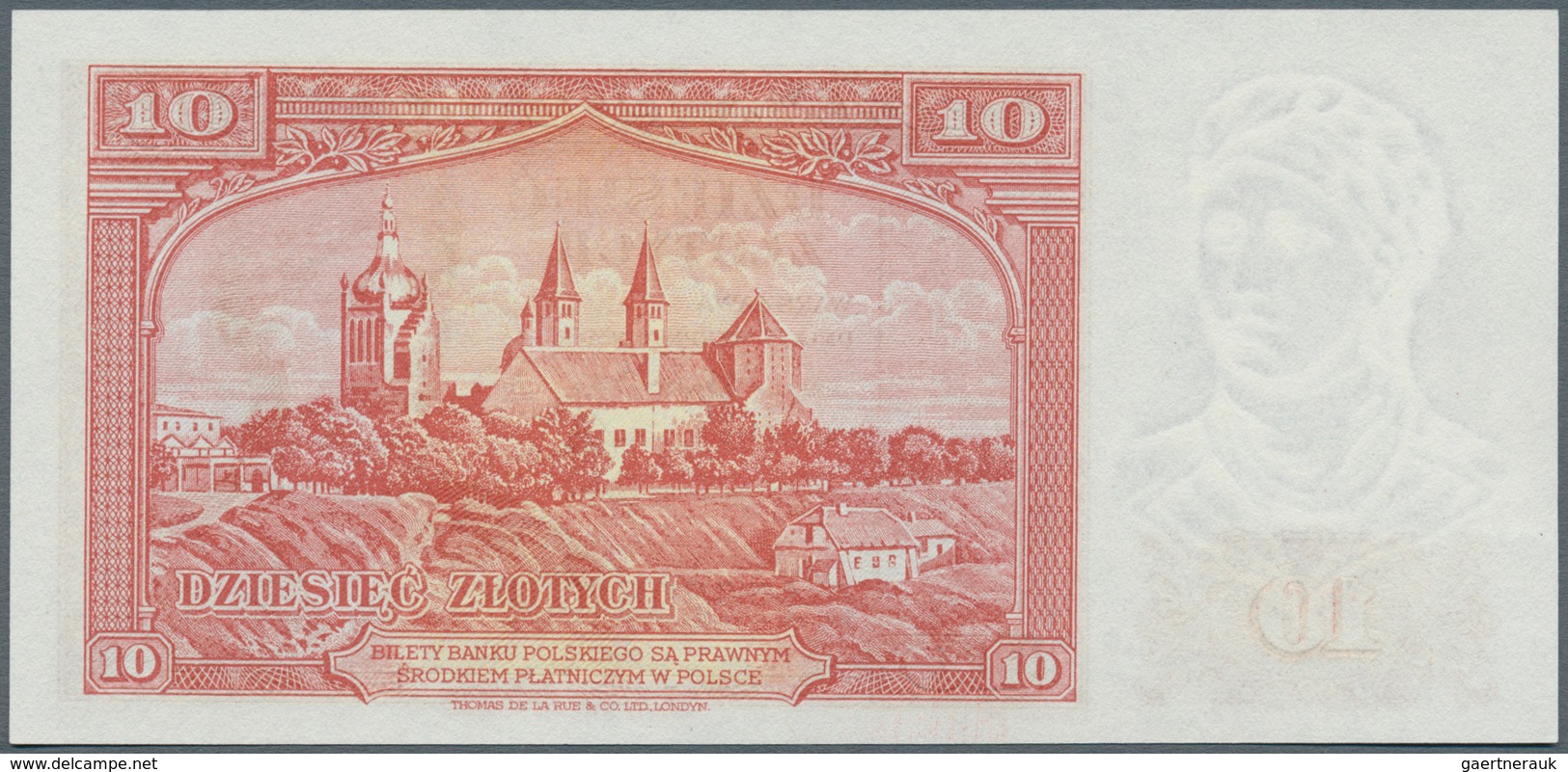 Poland / Polen: 10 Zlotych 1939 Remainder, P.82r In Perfect UNC Condition. Very Rare! - Polen