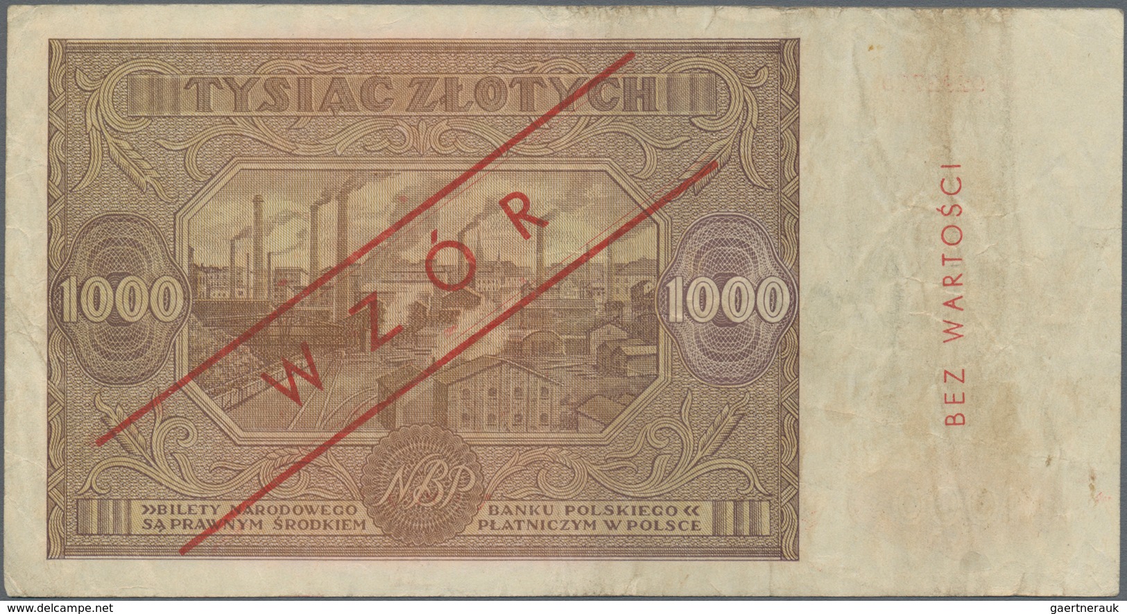 Poland / Polen: Small Lot With 3 Banknotes 1000 Zlotych 1946 SPECIMEN P.122s (F+), 50 Zlotych 1946 S - Polen