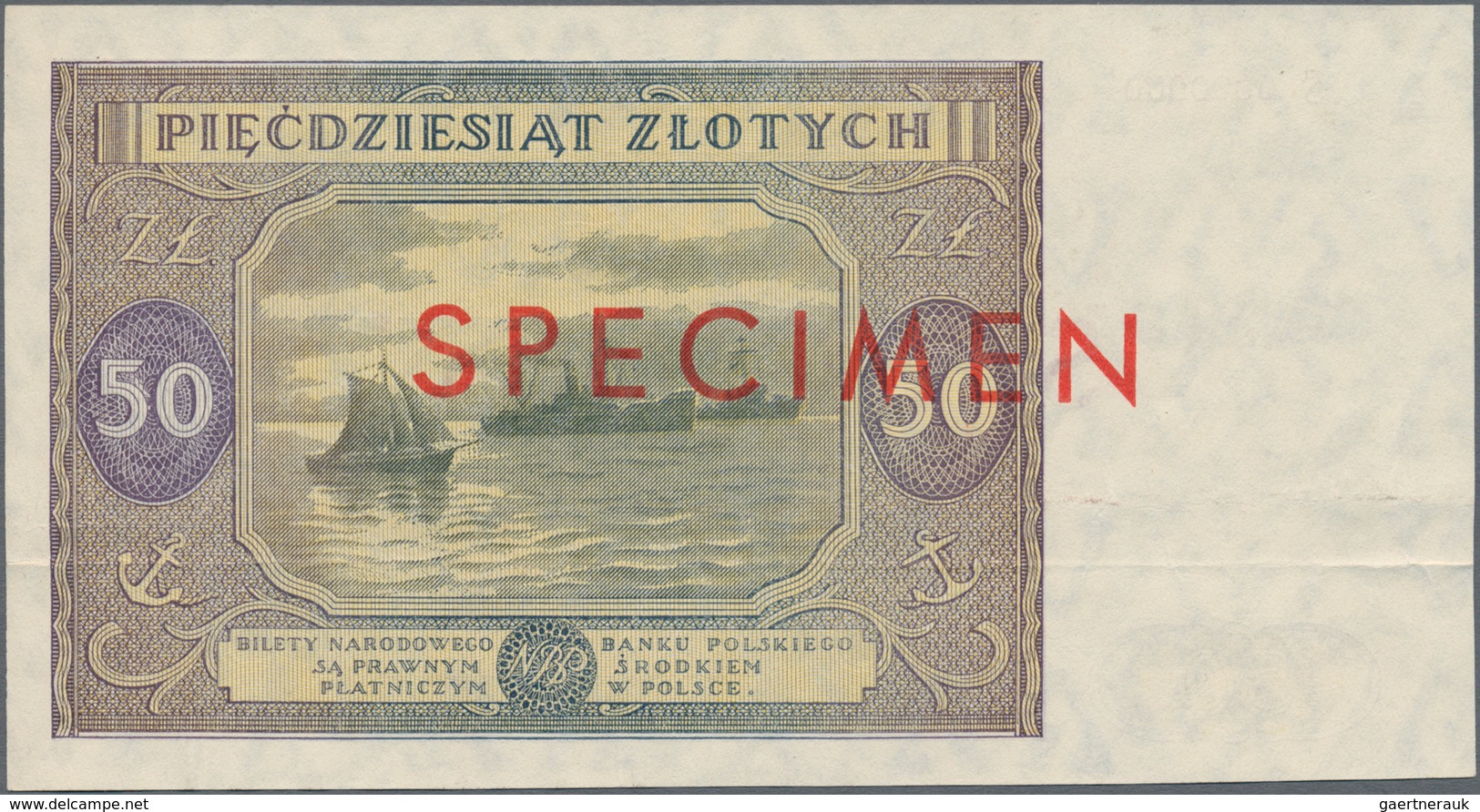 Poland / Polen: Small Lot With 3 Banknotes 1000 Zlotych 1946 SPECIMEN P.122s (F+), 50 Zlotych 1946 S - Polen