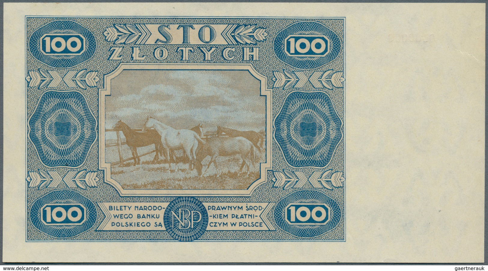 Poland / Polen: 100 Zlotych 1948 Color Trial Specimen With Serial # AA0000000 In Blue Instead Of Red - Polen