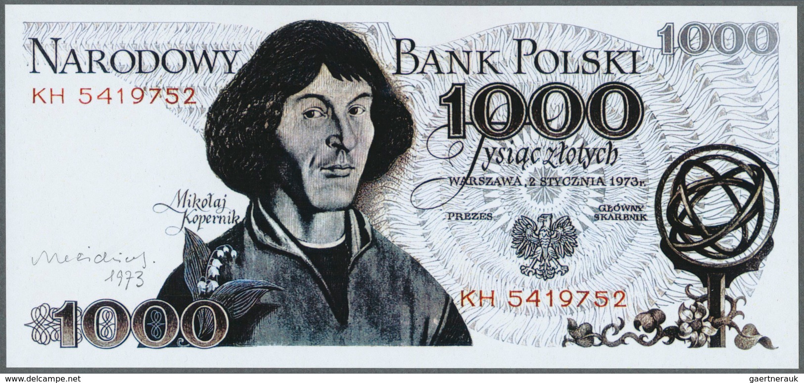 Poland / Polen: Narodowy Bank Polski, Large Size Uniface Essay Of Front And Back For The 1000 Zlotyc - Polen