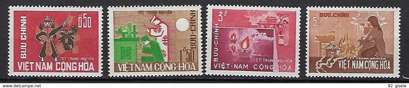 Viet-Sud YT 286 à 289 "  Fête Des âmes Errantes " 1966 Neuf** MNH - Viêt-Nam