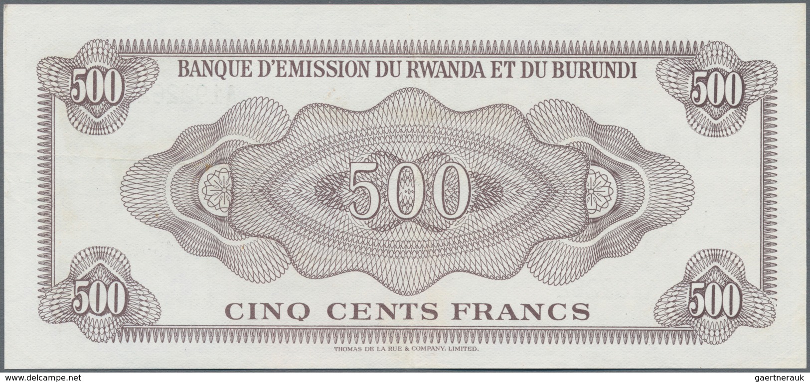 Rwanda-Burundi / Ruanda-Burundi: Banque D'Émission Du Rwanda Et Du Burundi 500 Francs September 15th - Ruanda-Burundi