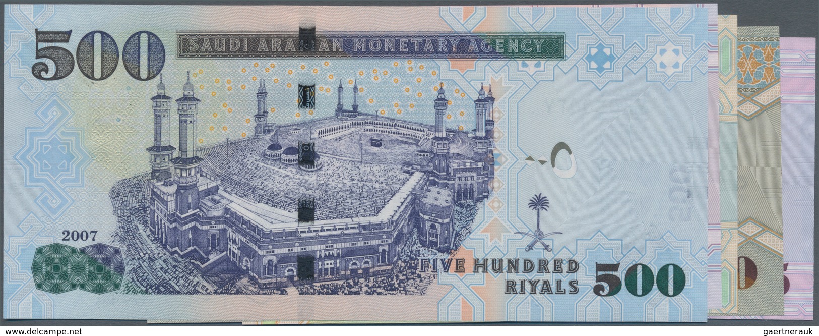 Saudi Arabia  / Saudi Arabien: Lot with 9 banknotes of the 2007-2016 Issue with 2x 1, 2x 5, 2x 10, 5