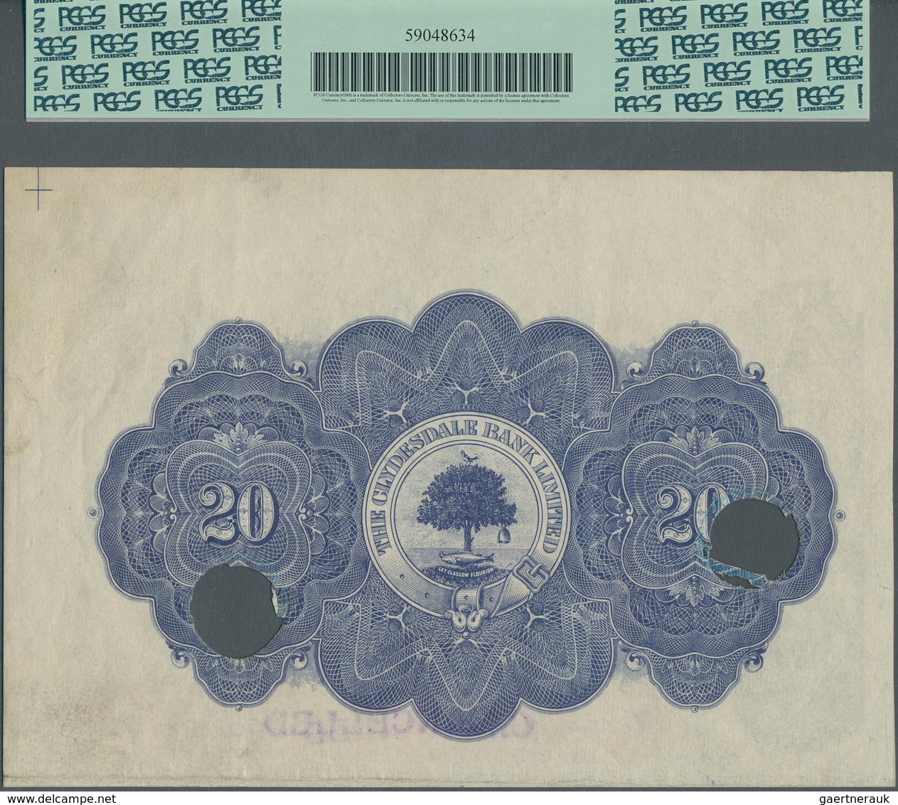 Scotland / Schottland: The Clydesdale Bank Limited 20 Pounds ND(1922-47) Remainder, P.187 With Two L - Sonstige & Ohne Zuordnung