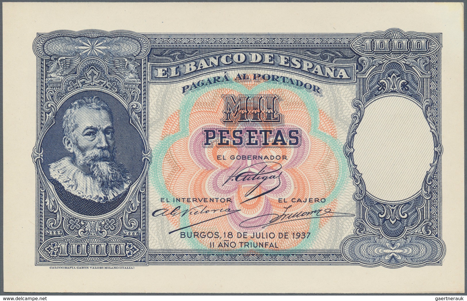 Spain / Spanien: 1000 Pesetas 1937 Specimen Proofs Pick Unlisted, Highly Rare Unissued Design, Print - Sonstige & Ohne Zuordnung