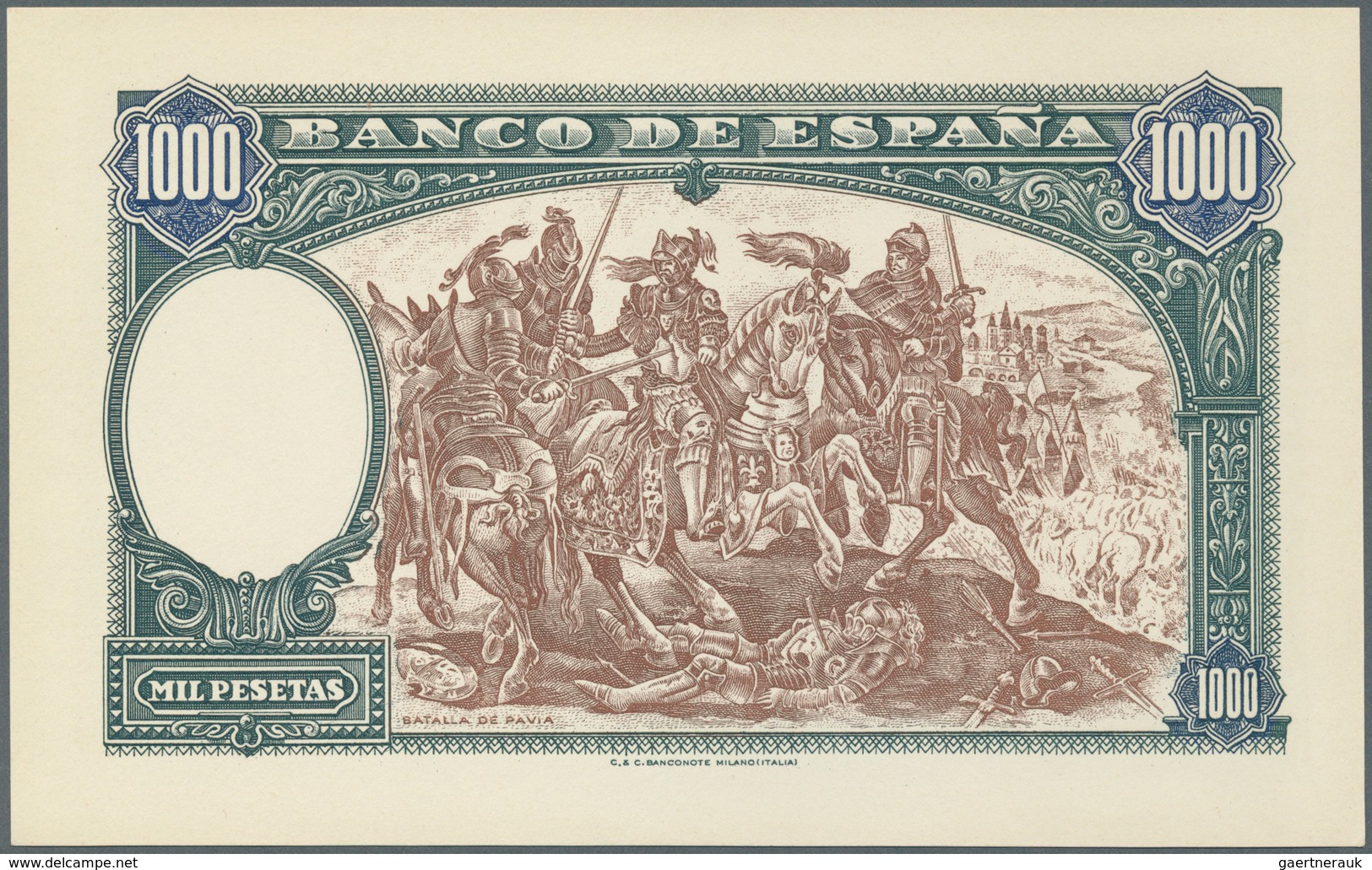 Spain / Spanien: 1000 Pesetas 1937 Specimen Proofs Pick Unlisted, Highly Rare Unissued Design, Print - Sonstige & Ohne Zuordnung