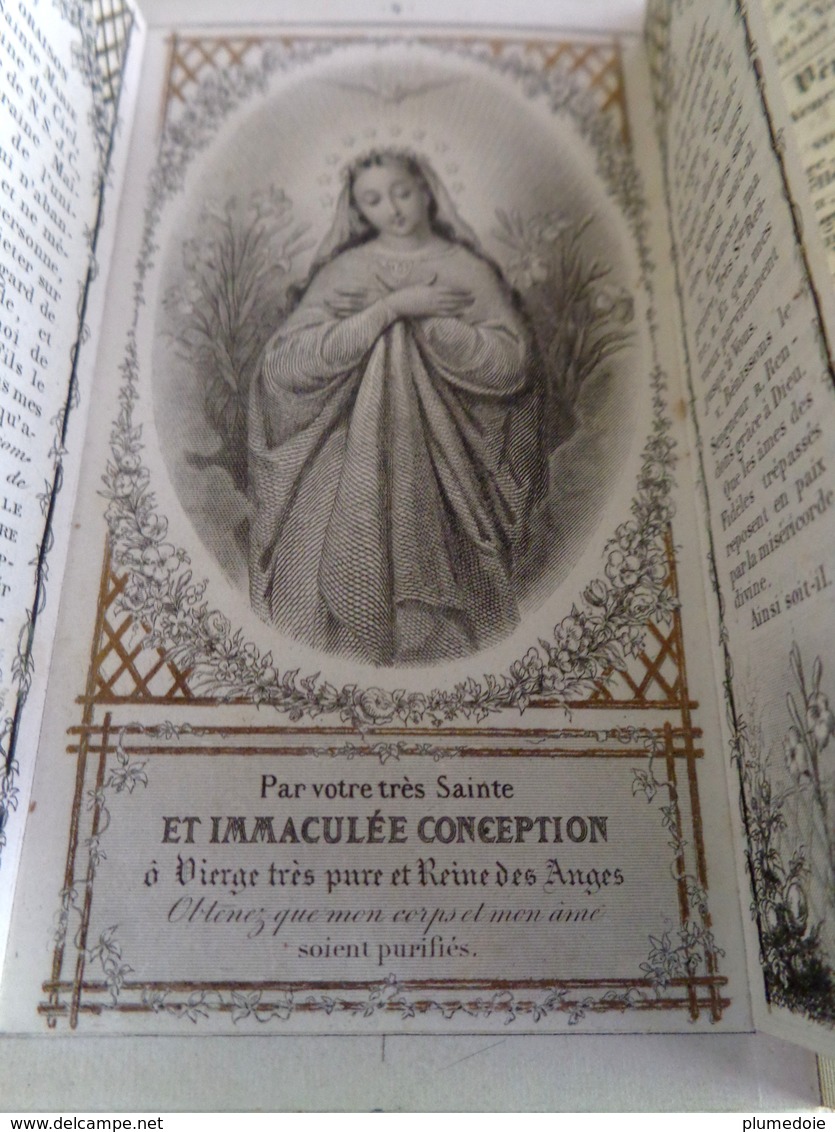 XIX °  IMAGE PIEUSE Cadre Dentelle L IMMACULEE CONCEPTION , REINE DES ANGES  Système  5 Volets OLD HOLY CARD Mechanical - Images Religieuses