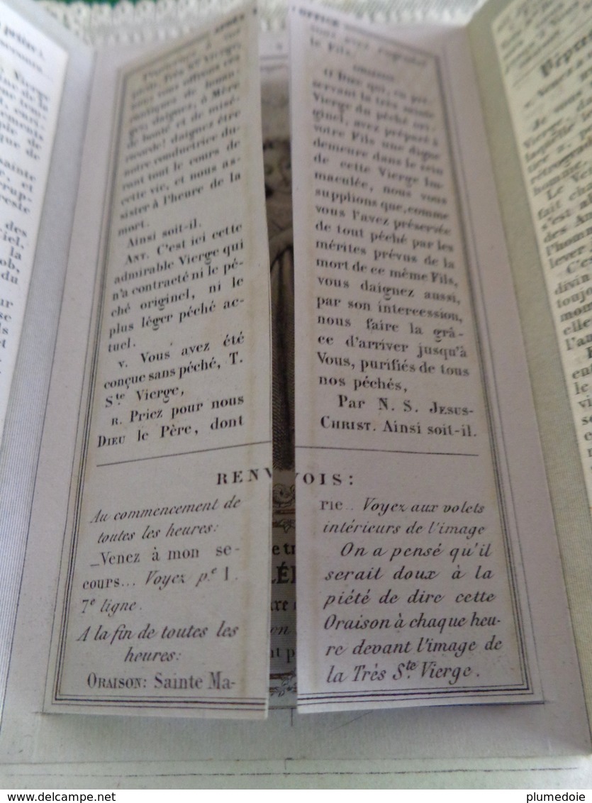 XIX °  IMAGE PIEUSE Cadre Dentelle L IMMACULEE CONCEPTION , REINE DES ANGES  Système  5 Volets OLD HOLY CARD Mechanical - Images Religieuses