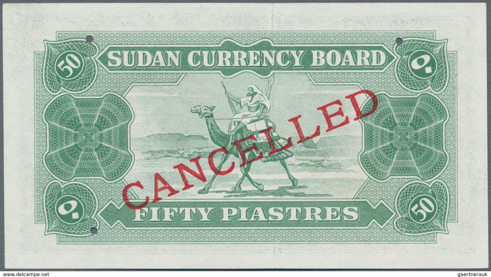 Sudan: Sudan Currency Board 50 Piastres 1956 SPECIMEN, P.2As In UNC Condition - Sudan