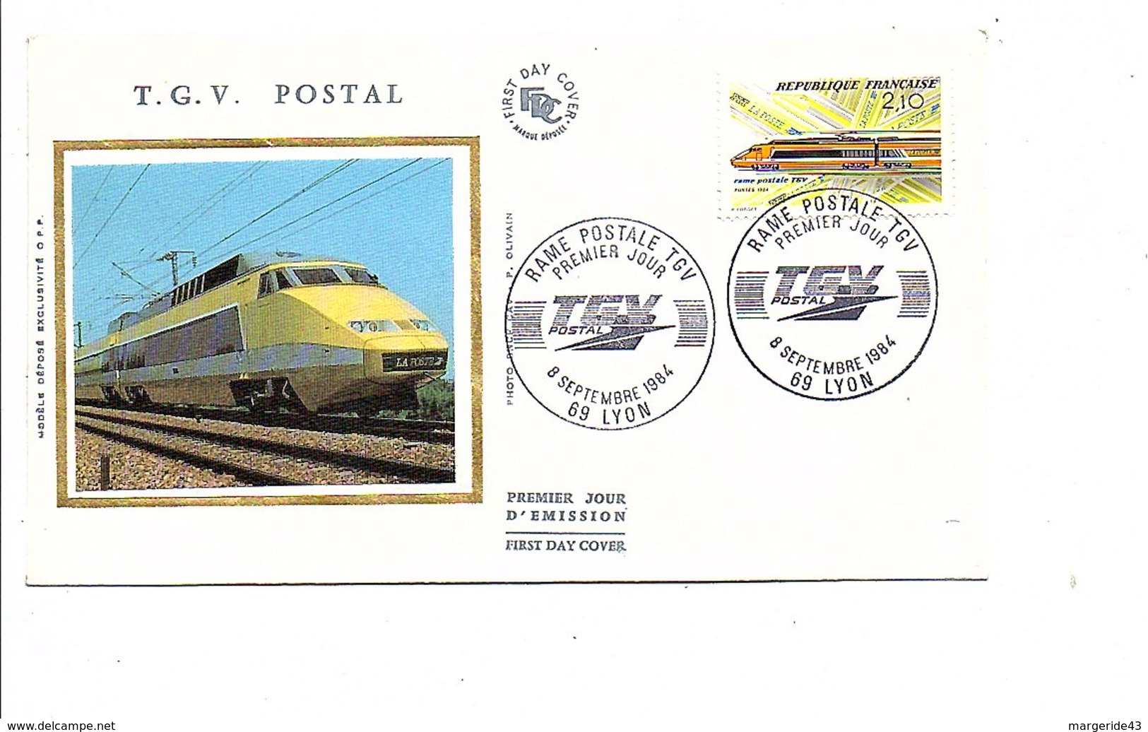 FDC 1984 RAME TGV - 1980-1989