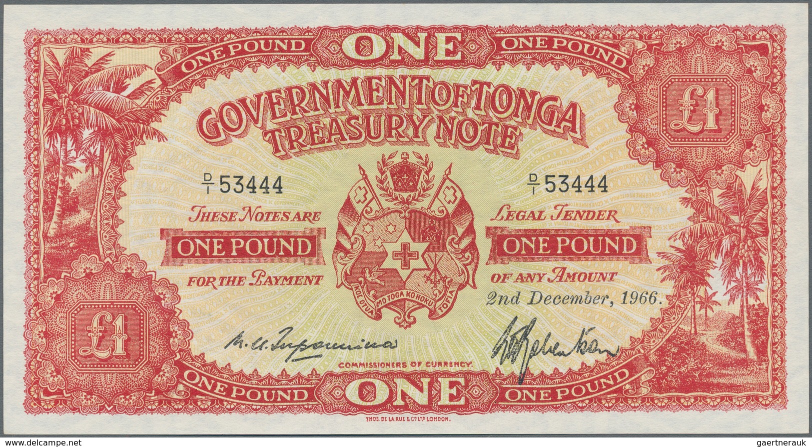 Tonga: Pair With 4 Shillings And 1 Pound 1966, P.9e, 11e, Both In Excellent And Almost Perfect Condi - Tonga