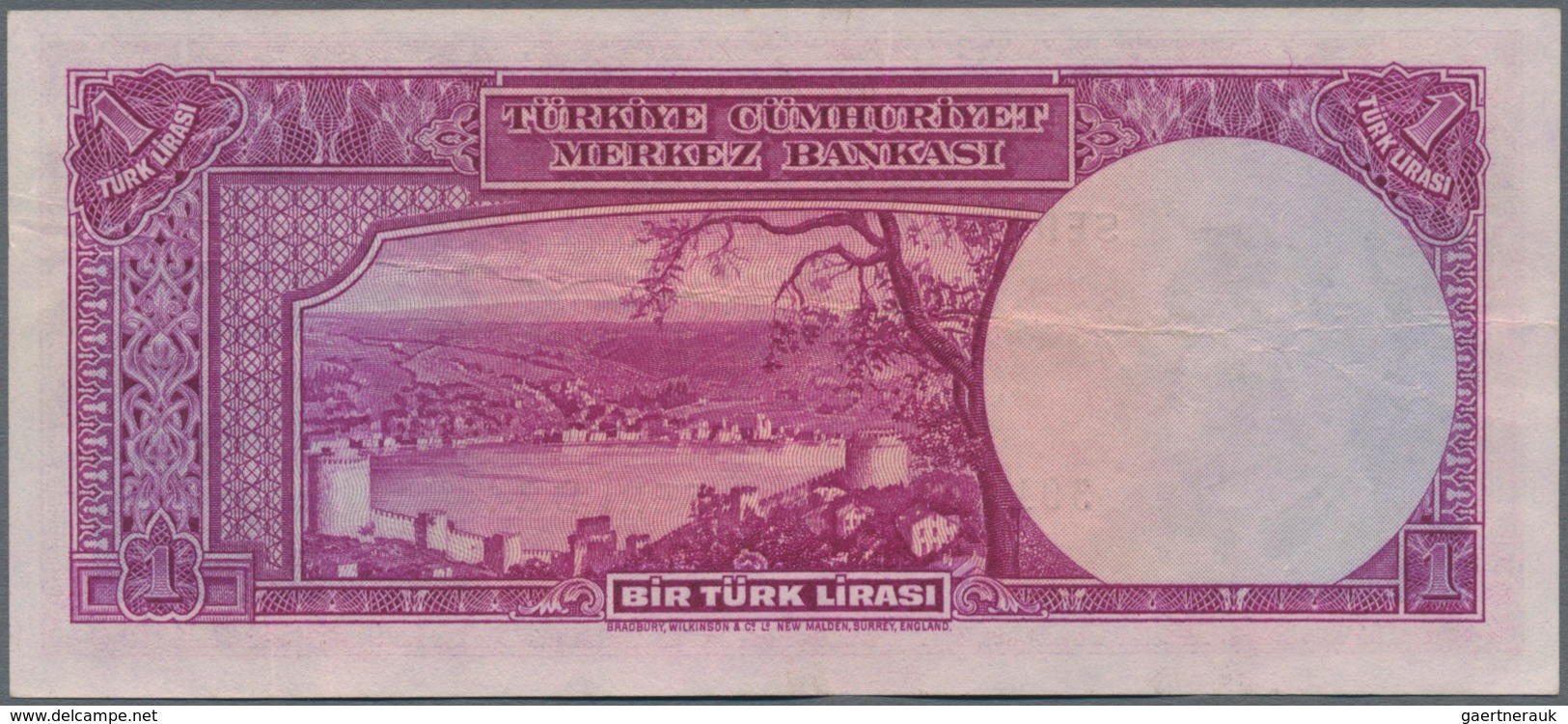 Turkey / Türkei: 1 Lira L.1930 (1940-1944) "İnönü" - Interim Issue, P.135, Very Nice Note With Brigh - Türkei