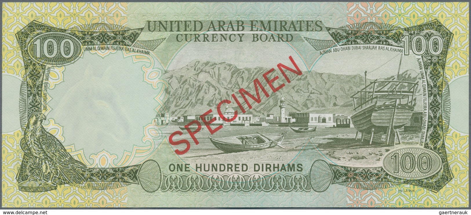 United Arab Emirates / Vereinigte Arabische Emirate: United Arab Emirates Currency Board 100 Dirhams - Ver. Arab. Emirate