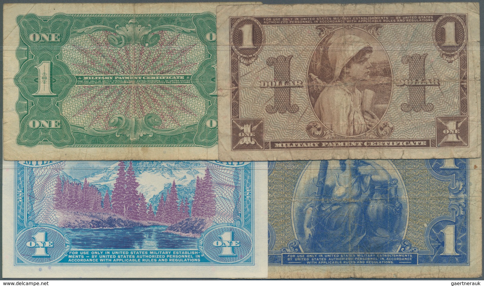 United States Of America: Set Of 4 Notes Military Payment Certificate Containing 1 Dollar Series 521 - Sonstige & Ohne Zuordnung