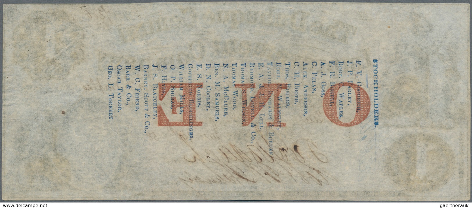 United States Of America: IOWA - The Dubuque Central Improvement Company 1 Dollar 1858, Countersigne - Otros & Sin Clasificación