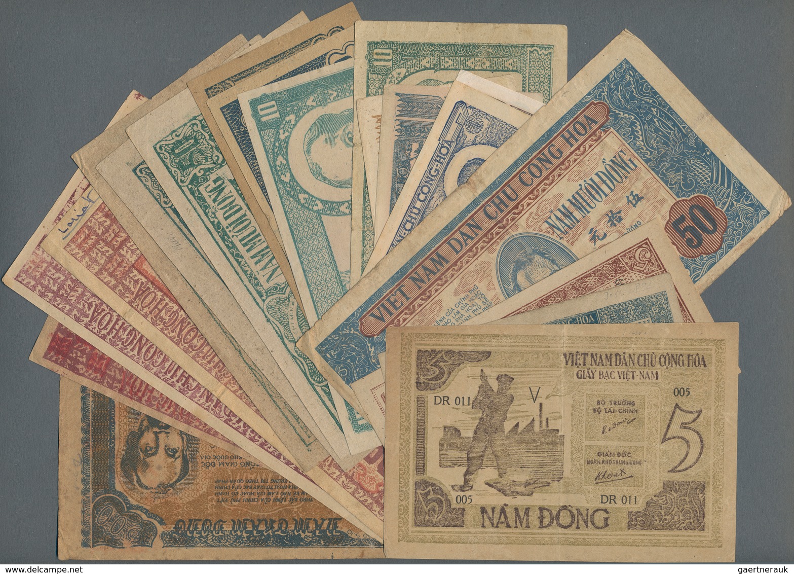 Vietnam: Very Nice Set With 20 Banknotes Of The Early Series Of North Vietnam From 1946-1949 Includi - Vietnam