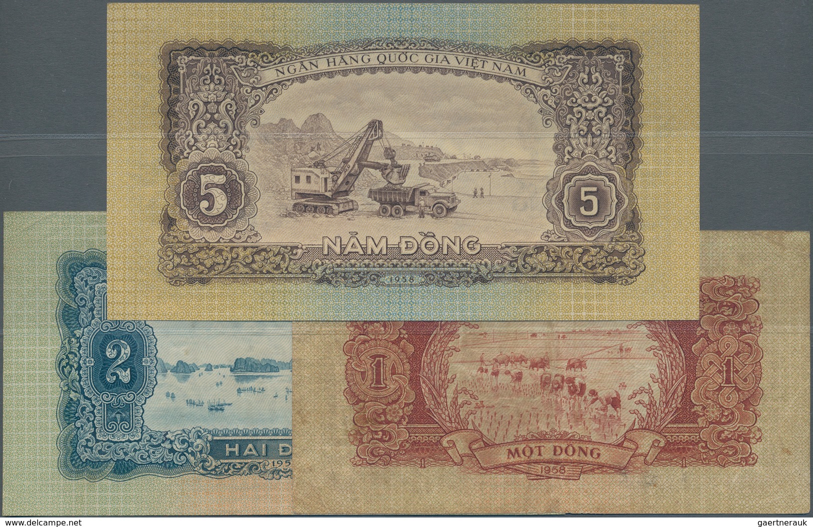 Vietnam: Small Lot With 1, 2 And 5 Dong Series 1958, P.71-73 In VF To UNC Condition - Vietnam