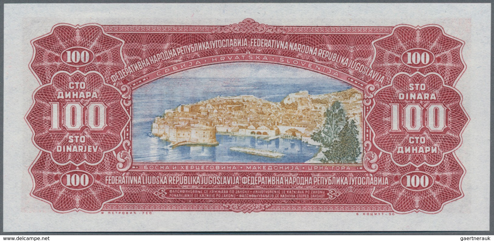 Yugoslavia / Jugoslavien: Very nice set of the 1946 and 1955 series comprising 50, 2 x 100, 500 and