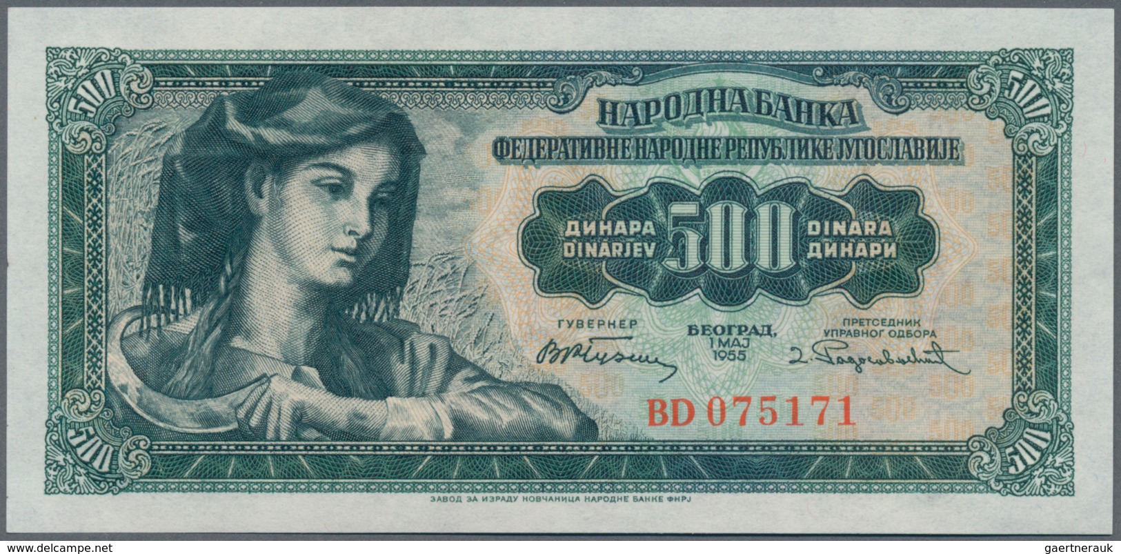 Yugoslavia / Jugoslavien: Very nice set of the 1946 and 1955 series comprising 50, 2 x 100, 500 and