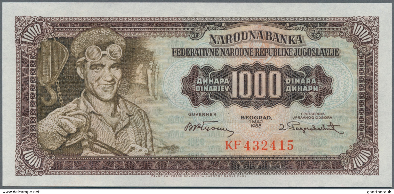 Yugoslavia / Jugoslavien: Very nice set of the 1946 and 1955 series comprising 50, 2 x 100, 500 and