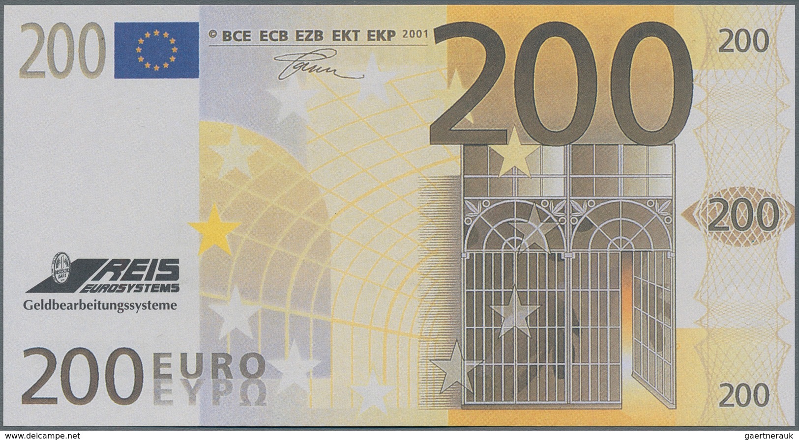 Testbanknoten: 4 sets of advertising Test notes with 5, 10, 20, 50, 100, 200 and Euros of the German