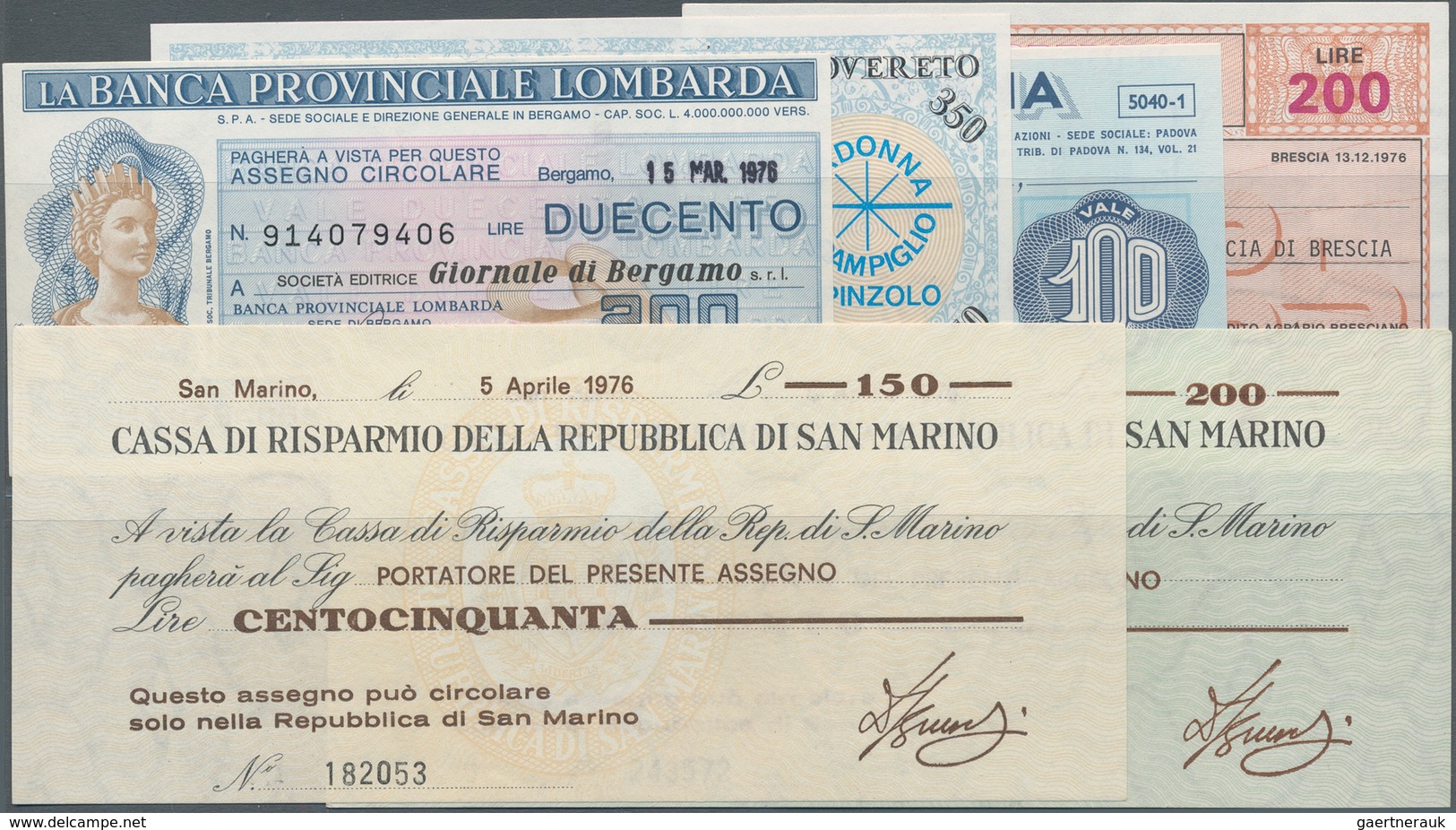 Italy / Italien: Collectors Album With 189 Mini Assegni Including The 150 And 200 Lire San Marino 19 - Altri & Non Classificati