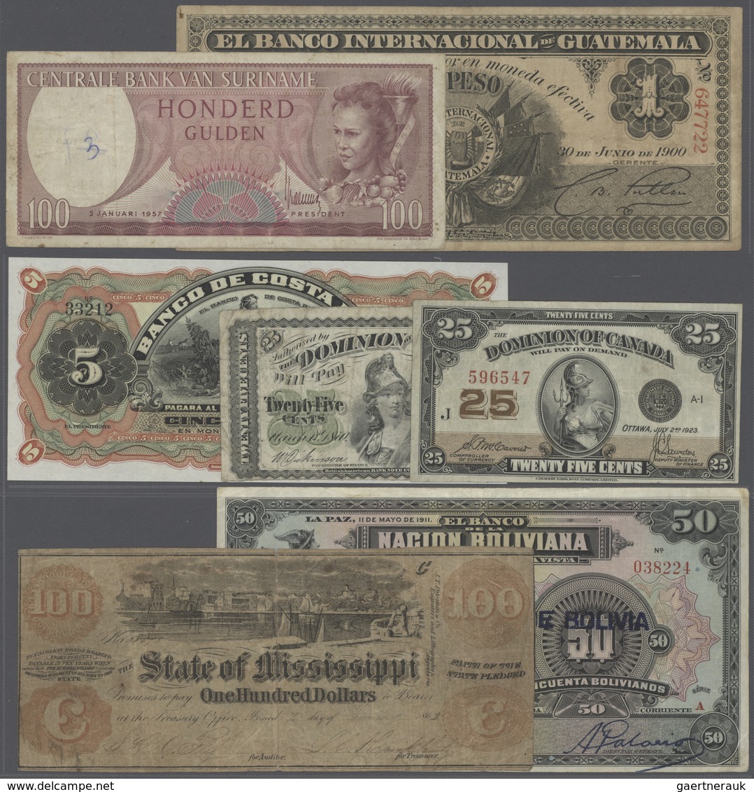 Alle Welt: Large Set Of 64 Higher Value Banknotes From American (mostly South American) Countries, M - Sonstige & Ohne Zuordnung