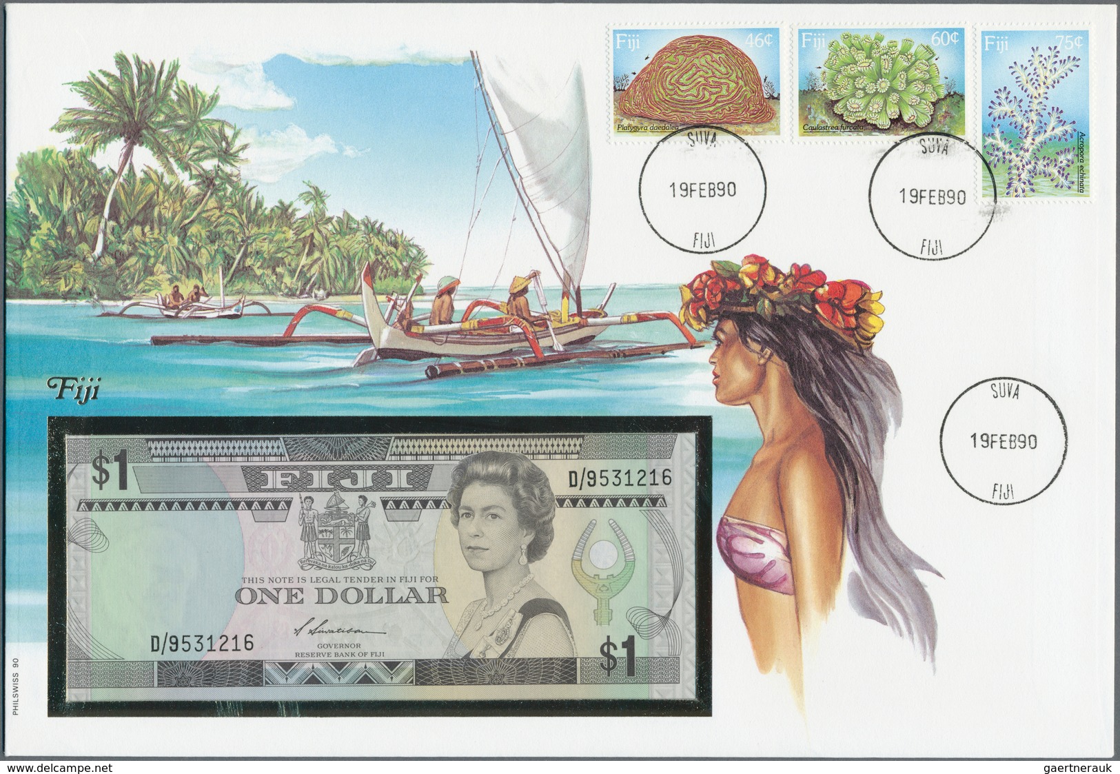Alle Welt: Small Album With 19 First Day Covers Some With Banknotes From Libya, Anguilla, Bhutan, Fi - Other & Unclassified