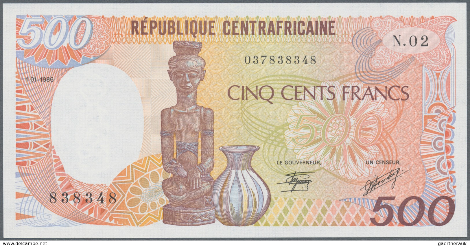 Africa / Afrika: set of 12 banknotes containing Gabon 500 Francs 1985 P. 8, Equatorial Guinea 500 &